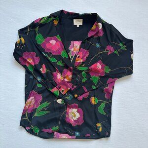 Sezane Chemise Florence - Imprime Fleurs Du Japon - Size 38 - 100% Silk